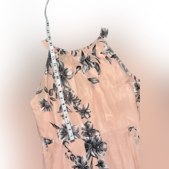 Ruiyige Pink and Grey Formal Sleeveless Maxi Chiffon Halter Neck Vintage Dress - Picture 7 of 8